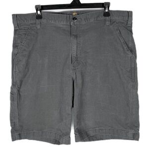 Carhartt Shorts Mens 40 Gray Relaxed Fit Canvas Utility Work Carpenter